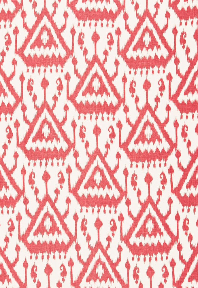 Vientiane Ikat Coral 175020 by Schumacher Designer Fabric Print-Happy 100% Linen - Horizontal: 6.75 and Vertical: 12.625 54 - Swanky Fabrics -