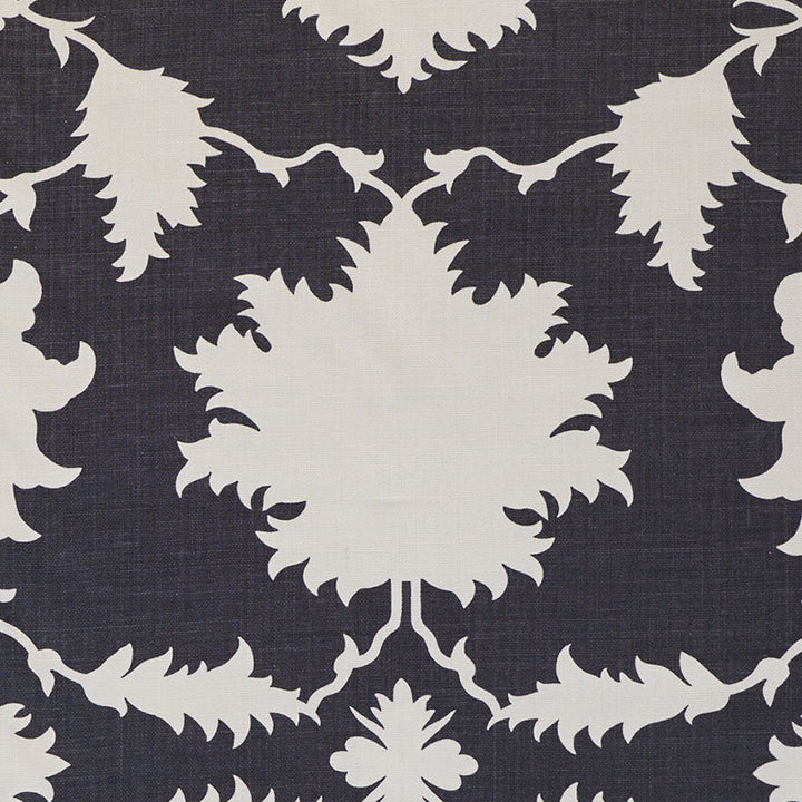 Garden Of Persia Charcoal 175035 by Schumacher Designer Fabric Mary-McDonald 100% Linen - Horizontal: 26 and Vertical: 44 54 - Swanky Fabrics -