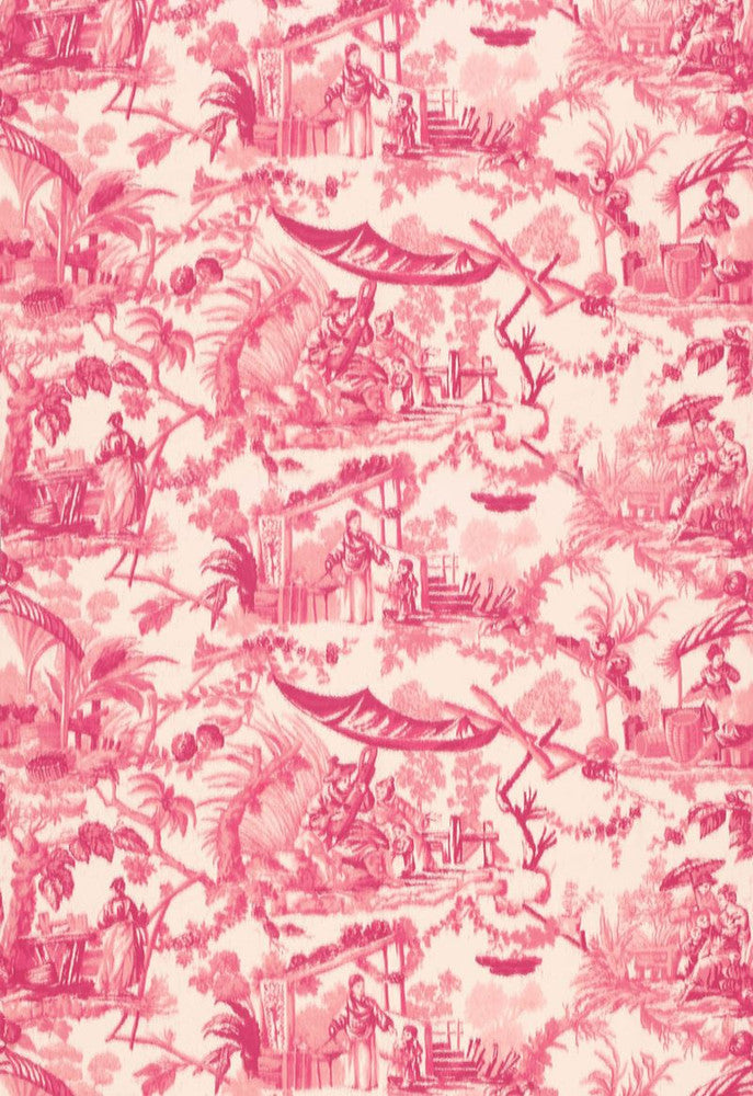 Pavillon Chinois Peony 175100 by Schumacher Designer Fabric Classic-Prints 100% Cotton - Horizontal: 54.75 and Vertical: 34 54.625 - Swanky Fabrics -