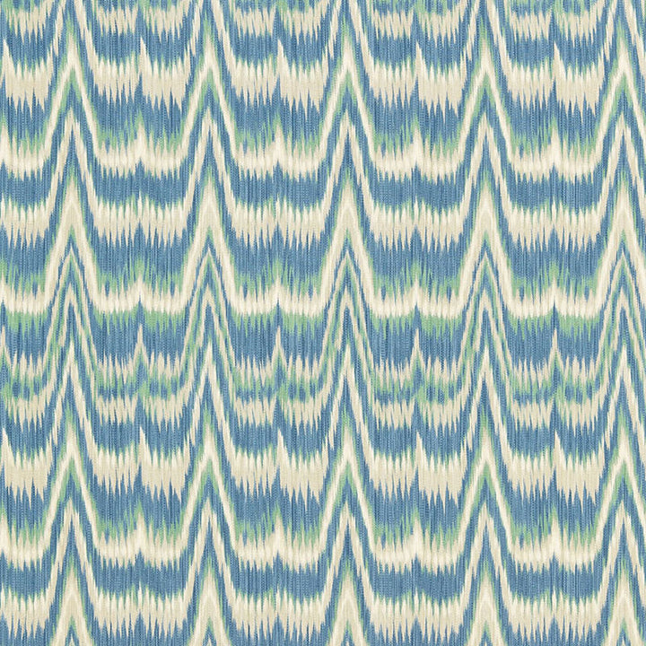 Kamalia Ikat Print Aegean 175120 by Schumacher Designer Fabric PRINTS F12 See Sample ITALY MEDIUM DUTY </p><p>Repeat: Horizontal: 6 5/8" (17CM) and Vertical: 18 7/8" (48CM) 53" WIDE (135CM) - Swanky Fabrics -