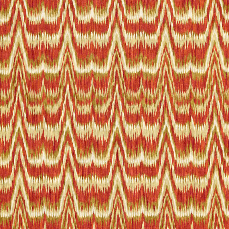 Kamalia Ikat Print Cinnabar 175121 by Schumacher Designer Fabric PRINTS F12 See Sample ITALY MEDIUM DUTY </p><p>Repeat: Horizontal: 6 5/8" (17CM) and Vertical: 18 7/8" (48CM) 53" WIDE (135CM) - Swanky Fabrics -
