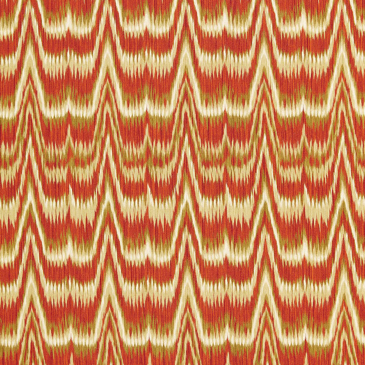 Kamalia Ikat Print Cinnabar 175121 by Schumacher Fabric Schumacher Fabric Kamalia Ikat Print Cinnabar 175121Fabric COTTON 100% ITALY </p><p>Repeat: H: HORZ. 6 5/8" (17CM) , V: VERT. 18 7/8" (48CM) 53 - Fabric Carolina -