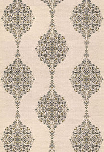 Schumacher Fabric Mehndi Linen Print Smoke 175322
