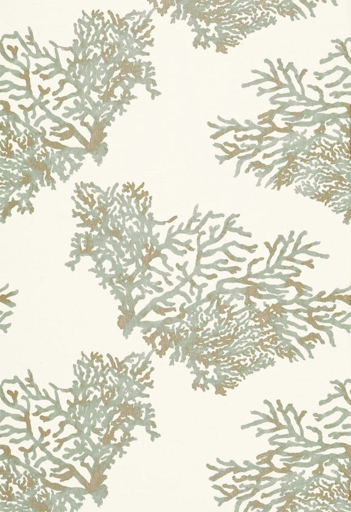 Great Barrier Reef Moonstone 175362 by Schumacher Designer Fabric Nautilus 100% Linen - Horizontal: 27 and Vertical: 26 54 - Swanky Fabrics -