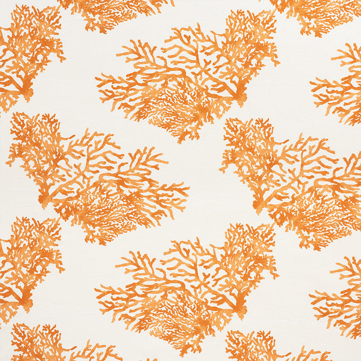 Great Barrier Reef Orange 175366 by Schumacher Designer Fabric Nautilus 100% Linen - Horizontal: 27 and Vertical: 26 54 - Swanky Fabrics -