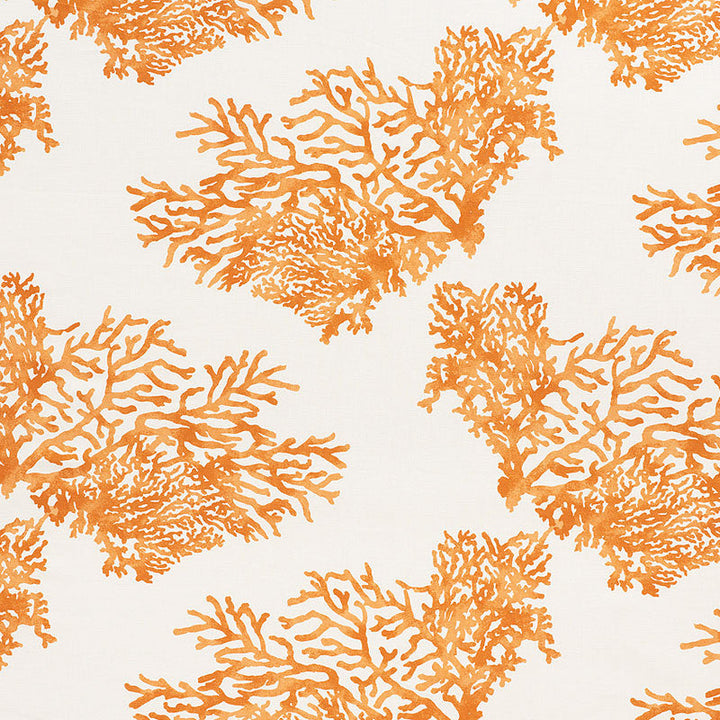 Great Barrier Reef Orange 175366 by Schumacher Designer Fabric NAUTILUS See Sample ITALY LIGHT DUTY </p><p>Repeat: Horizontal: 27" (69CM) and Vertical: 26" (66CM) 54" (137CM) - Swanky Fabrics -