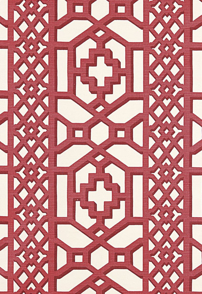 Zanzibar Trellis Matte Lacquer 175742 by Schumacher Designer Fabric 125TH-ANNIVERSARY 55% Linen, 45% Cotton - Horizontal: 13.5 and Vertical: 12.5 54 - Swanky Fabrics -