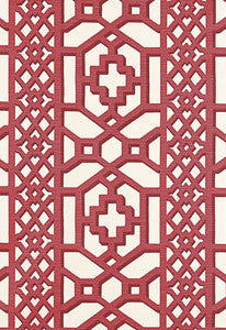 Schumacher Fabric Zanzibar Trellis Matte Lacquer 175742