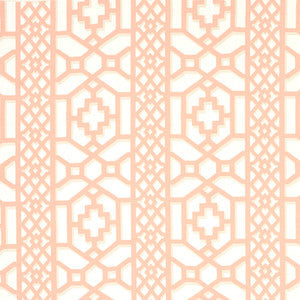 Schumacher Fabric Zanzibar Trellis Coral 175747