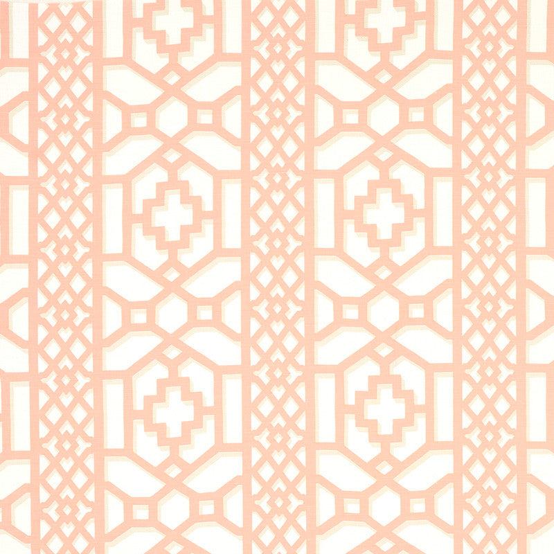 Zanzibar Trellis Coral 175747 by Schumacher Fabric Schumacher Fabric Zanzibar Trellis Coral 175747Fabric LINEN 55% UNITED KINGDOM </p><p>Repeat: H: HORZ. 13 1/2" (34CM) , V: VERT. 12 1/2" (32CM) 54 - Fabric Carolina -