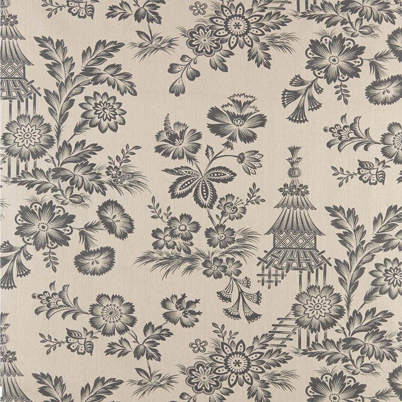 Song Garden Greige 175750 by Schumacher Designer Fabric Schumacher-Classics 100% Linen - Horizontal: 27 and Vertical: 31.75 54 - Swanky Fabrics -