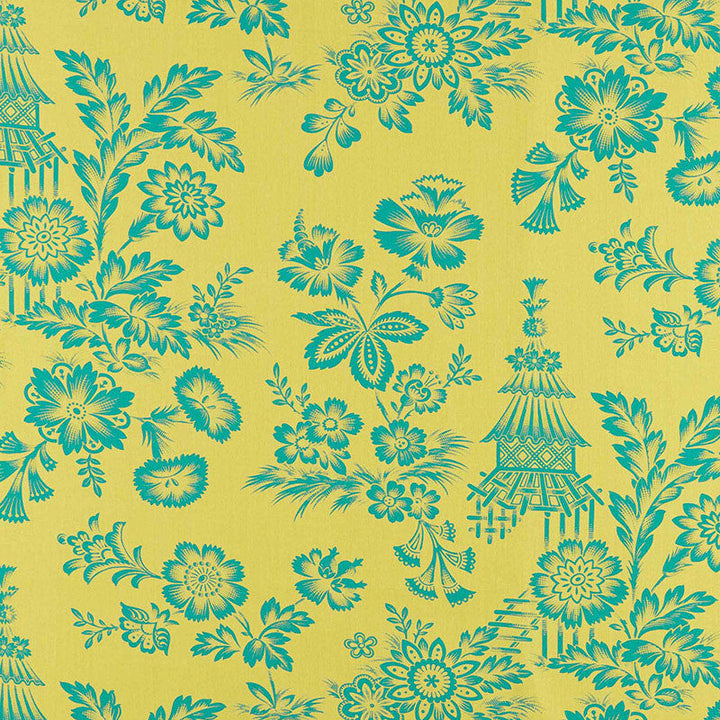 Song Garden Chartreuse 175751 by Schumacher Designer Fabric SCHUMACHER CLASSICS See Sample FRANCE - </p><p>Repeat: Horizontal: 27" (69CM) and Vertical: 31 3/4" (81CM) 54" WIDE (137CM) - Swanky Fabrics -