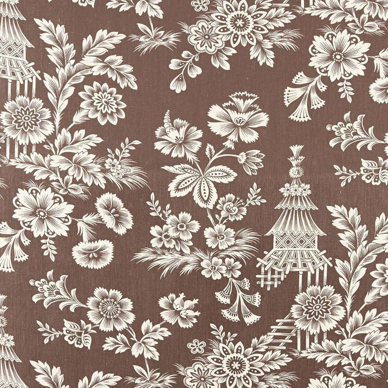 Song Garden Cocoa 175753 by Schumacher Designer Fabric Schumacher-Classics 100% Linen - Horizontal: 27 and Vertical: 31.75 54 - Swanky Fabrics -