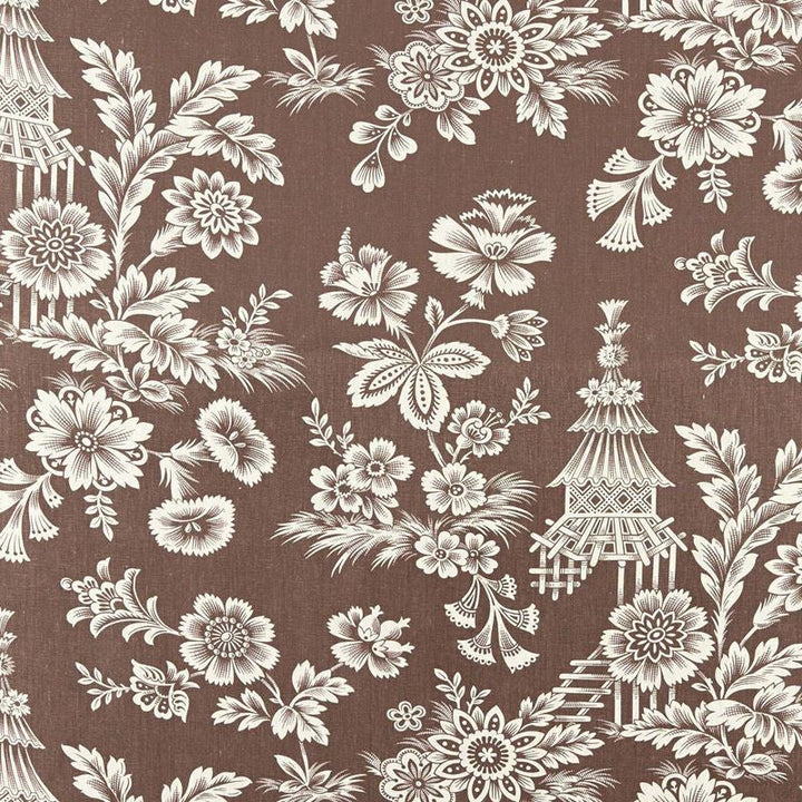 Song Garden Cocoa 175753 by Schumacher Designer Fabric Schumacher-Classics 100% Linen - Horizontal: 27 and Vertical: 31.75 54 - Swanky Fabrics -