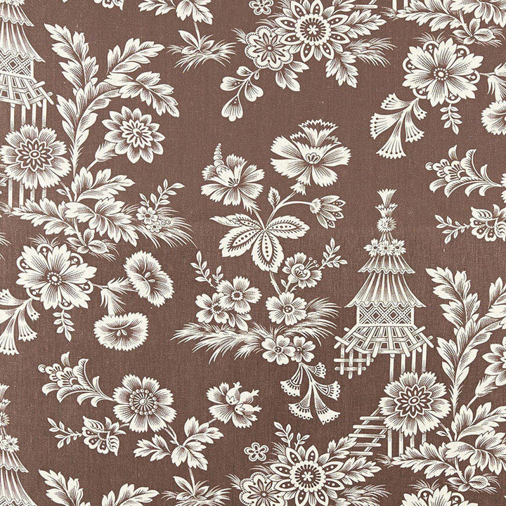 Song Garden Cocoa 175753 by Schumacher Designer Fabric SCHUMACHER CLASSICS See Sample FRANCE - </p><p>Repeat: Horizontal: 27" (69CM) and Vertical: 31 3/4" (81CM) 54" WIDE (137CM) - Swanky Fabrics -