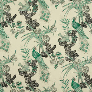 Schumacher Fabric Peacock Emerald 175911