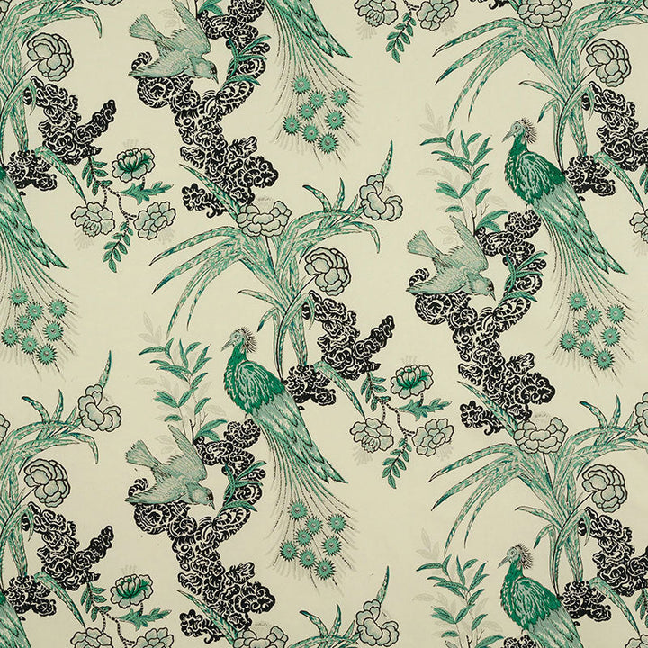 Peacock Emerald 175911 by Schumacher Fabric Schumacher Fabric Peacock Emerald 175911Fabric COTTON 100% THAILAND </p><p>Repeat: H: HORZ. 17 1/2" (44CM) , V: VERT. 26" (66CM) 52.875 - Fabric Carolina -