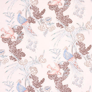 Schumacher Fabric Peacock Blush 175916