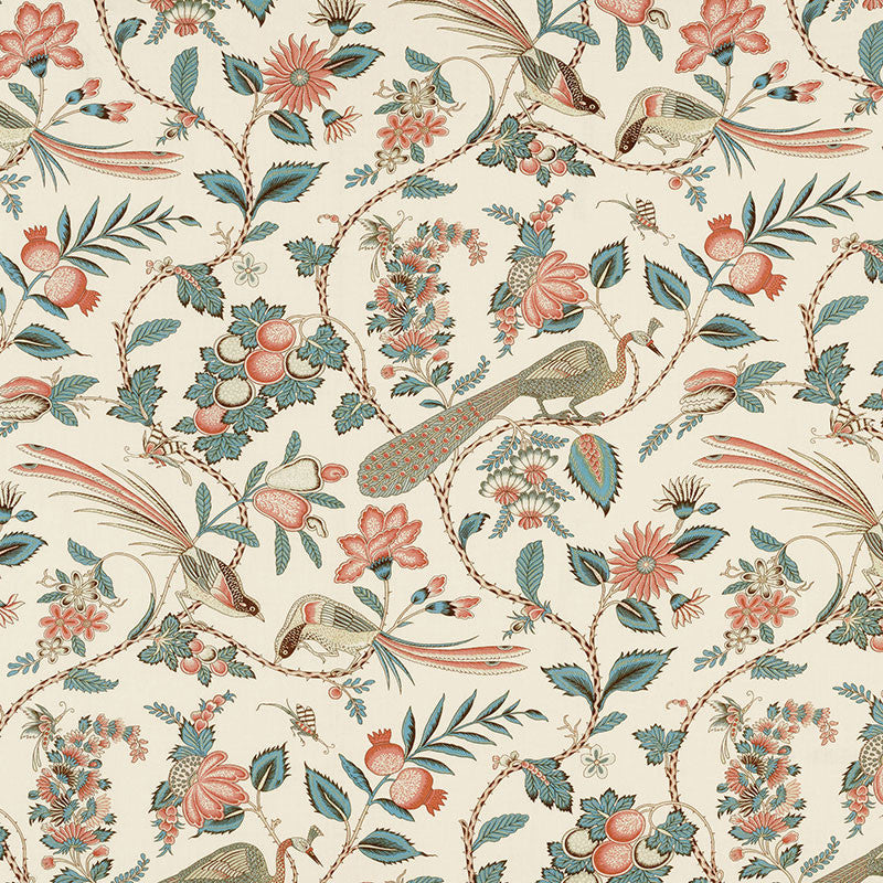 Campagne Peacock & Rouge 175950 by Schumacher Designer Fabric SCHUMACHER CLASSICS LINEN 90% NYLON 10% BELGIUM MARTINDALE 20,000 </p><p>Repeat: Horizontal: 18" (46CM) and Vertical: 54" (137CM) 55 - Swanky Fabrics -