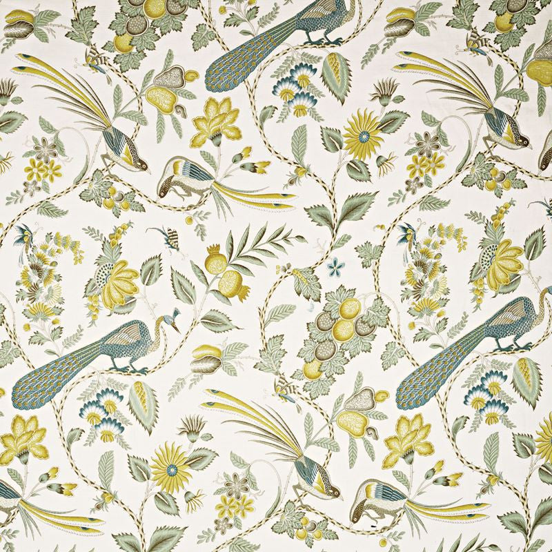 Campagne Cadet & Citron 175951 by Schumacher Designer Fabric Schumacher-Classics 90% Linen, 10% Nylon Martindale 20,000 Horizontal: 18 and Vertical: 54 55 - Swanky Fabrics -