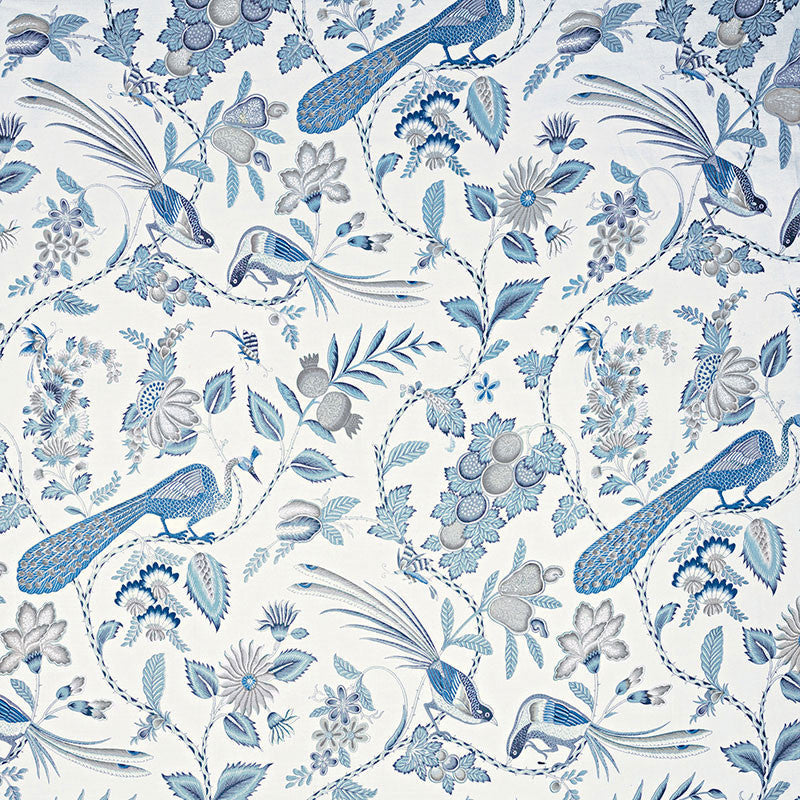 Campagne Bleu & Gris 175952 by Schumacher Designer Fabric SCHUMACHER CLASSICS See Sample BELGIUM MEDIUM DUTY </p><p>Repeat: Horizontal: 18" (46CM) and Vertical: 54" (137CM) 55" WIDE (140CM) - Swanky Fabrics -