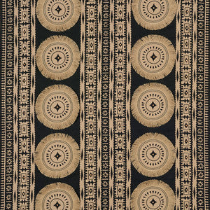 Schumacher Fabric Bora Bora Print Embellished Lava Black 176000