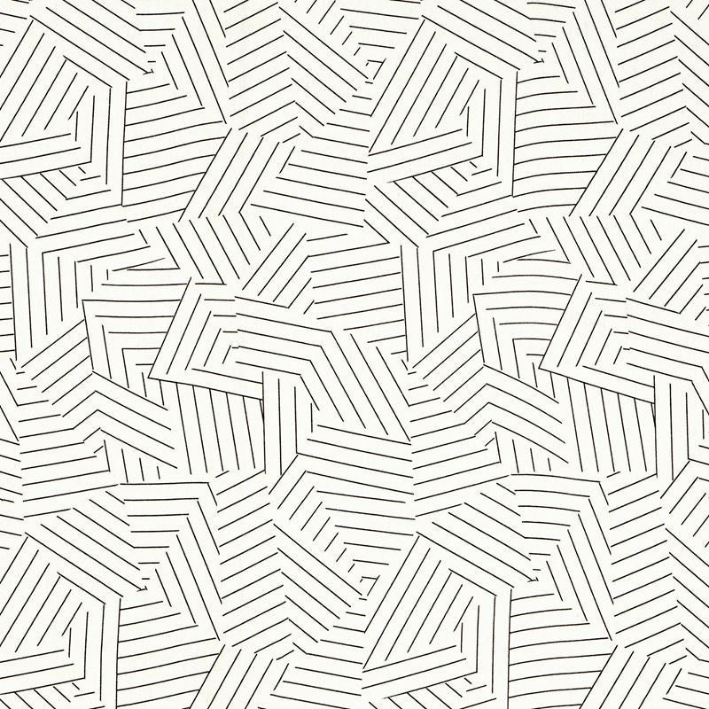 Deconstructed Stripe Black 176050 by Schumacher Designer Fabric Miles-Redd 100% Linen Wyzenbeek 15,000 Horizontal: 13.5 and Vertical: 18 54 - Swanky Fabrics -