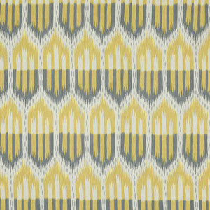 Schumacher Fabric Bukhara Ikat Citrine & Smoke 176081