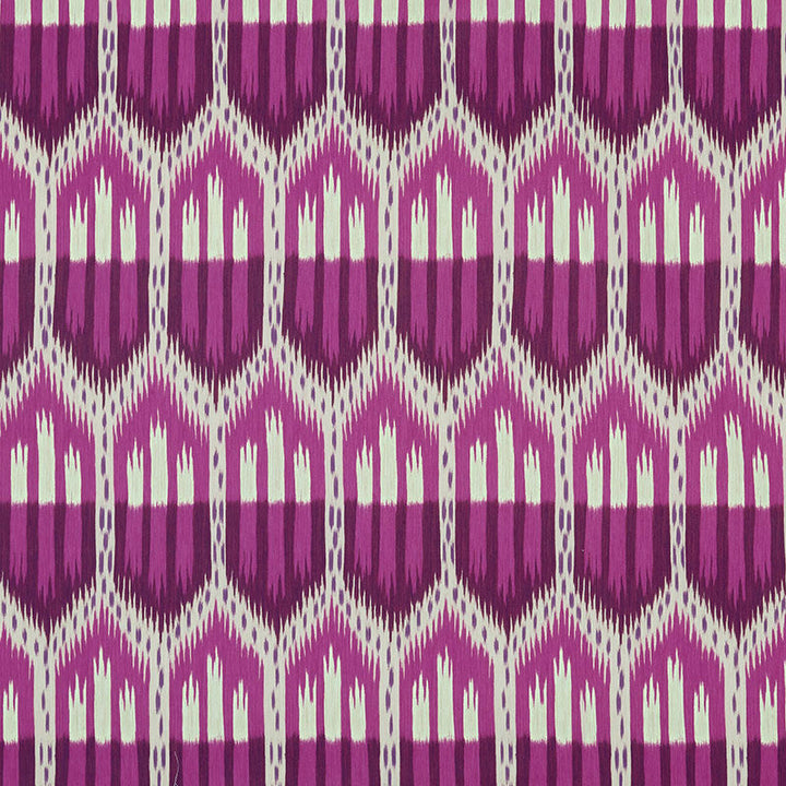 Bukhara Ikat Fuchsia 176082 by Schumacher Designer Fabric IKAT COLLECTION See Sample ITALY LIGHT DUTY </p><p>Repeat: Horizontal: 13 1/8" (33CM) and Vertical: 27 1/2" (70CM) 53 1/4" (135CM) - Swanky Fabrics -