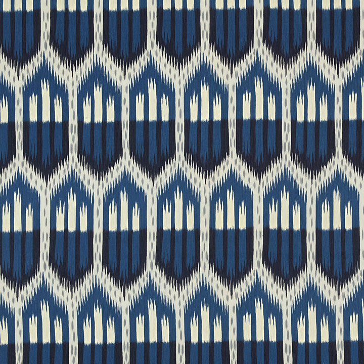 Bukhara Ikat Indigo 176084 by Schumacher Designer Fabric IKAT COLLECTION COTTON 100% ITALY MARTINDALE 12,000 </p><p>Repeat: Horizontal: 13 1/8" (33CM) and Vertical: 27 1/2" (70CM) 53.25 - Swanky Fabrics -