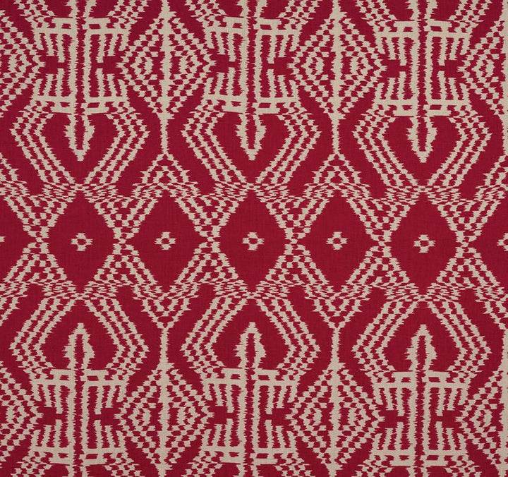 Asaka Ikat Red 176090 by Schumacher Designer Fabric Ikat-Collection 100% Linen Martindale 10,000 Horizontal: 13.375 and Vertical: 28.375 53.5 - Swanky Fabrics -