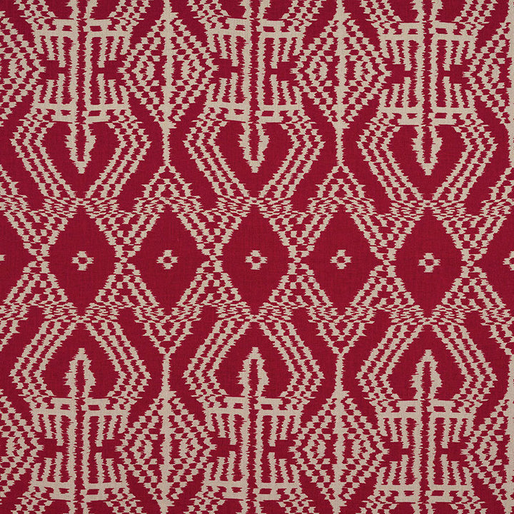 Asaka Ikat Red 176090 by Schumacher Designer Fabric IKAT COLLECTION LINEN 100% ITALY MARTINDALE 10,000 </p><p>Repeat: Horizontal: 13 3/8" (34CM) and Vertical: 28 3/8" (72CM) 53.5 - Swanky Fabrics -