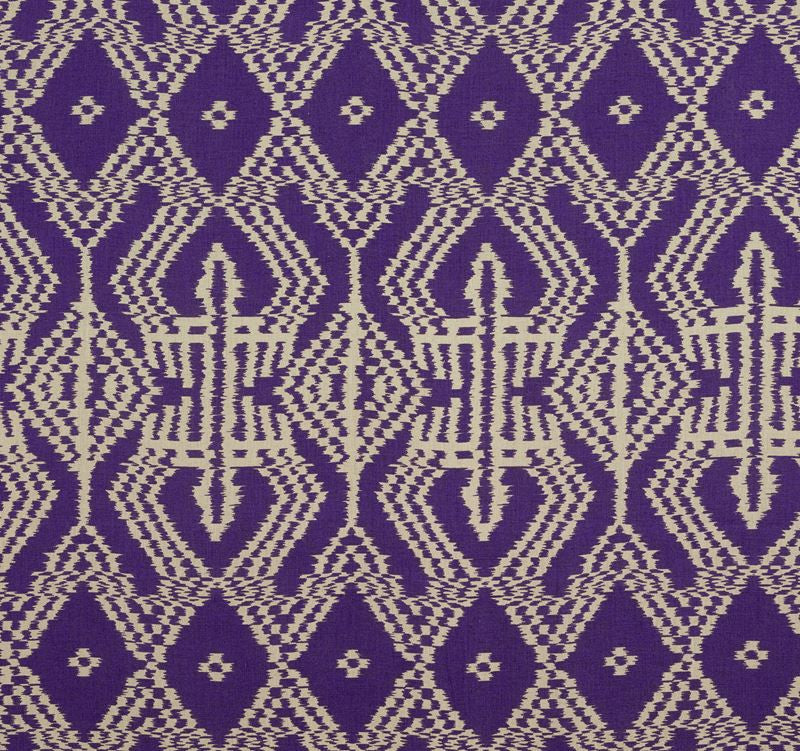 Asaka Ikat Violet 176091 by Schumacher Designer Fabric Ikat-Collection 100% Linen Martindale 10,000 Horizontal: 13.375 and Vertical: 28.375 53.5 - Swanky Fabrics -