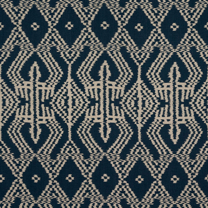 Asaka Ikat Indigo 176095 by Schumacher Designer Fabric IKAT COLLECTION LINEN 100% ITALY MARTINDALE 10,000 </p><p>Repeat: Horizontal: 13 3/8" (34CM) and Vertical: 28 3/8" (72CM) 53.5 - Swanky Fabrics -