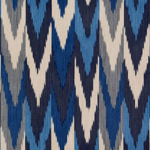 Schumacher Fabric Kashgar Velvet Ikat Indigo & Slate 176100