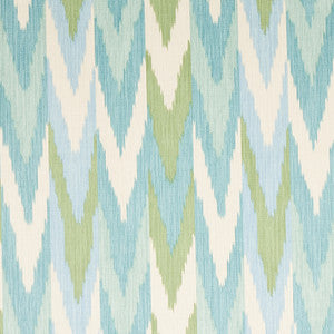 Schumacher Fabric Kashgar Velvet Ikat Mineral & Leaf 176103