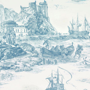 Schumacher Fabric Marine Toile Delft 176160