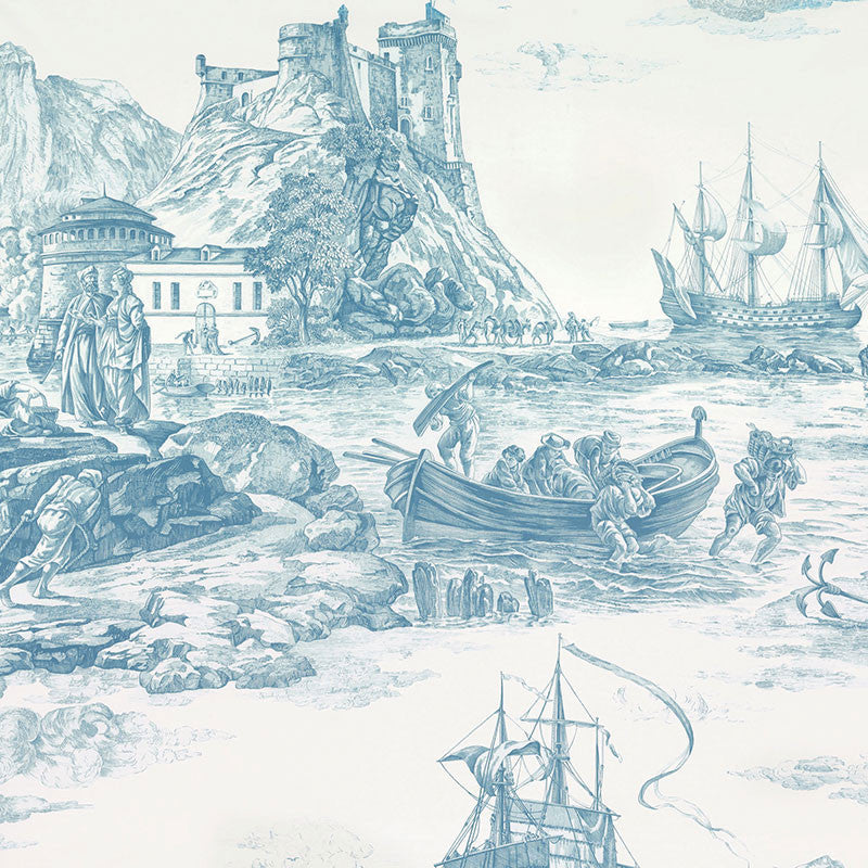 Marine Toile Delft 176160 by Schumacher Fabric Schumacher Fabric Marine Toile Delft 176160Fabric COTTON 100% SWITZERLAND </p><p>Repeat: H: HORZ. 38" (97CM), V: VERT. 75" (191CM) 53 - Fabric Carolina -