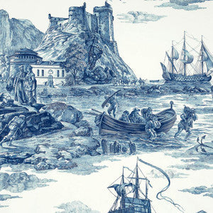 Schumacher Fabric Marine Toile Indigo 176161