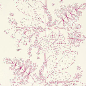 Schumacher Fabric Blommen Print Fuchsia 176202