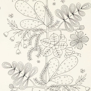 Schumacher Fabric Blommen Print Black 176204