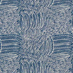 Schumacher Fabric Featherfest Navy 176233