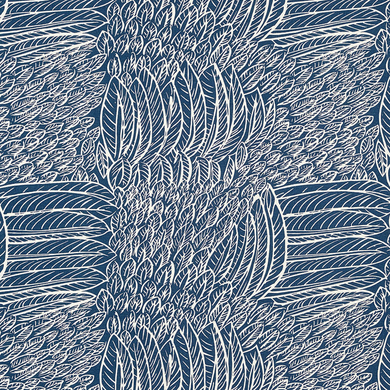 Featherfest Navy 176233 by Schumacher Designer Fabric Good Vibrations See Sample UNITED STATES OF AMERICA MEDIUM DUTY </p><p>Repeat: Horizontal: 26 3/4" (68CM) and Vertical: 24 3/4" (63CM) 53" (135CM) - Swanky Fabrics -