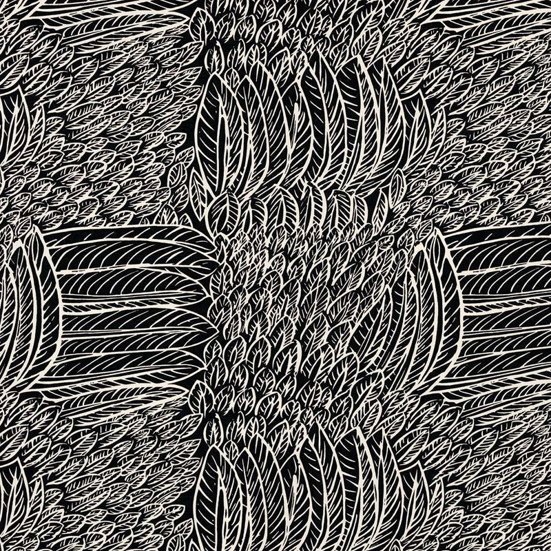 Featherfest Black 176234 by Schumacher Designer Fabric Good-Vibrations 55% Linen, 45% Cotton Wyzenbeek 15,000 Horizontal: 26.75 and Vertical: 24.75 53 - Swanky Fabrics -