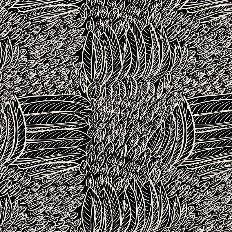 Featherfest Black 176234 by Schumacher Fabric Schumacher Fabric Featherfest Black 176234Fabric LINEN 55% UNITED STATES OF AMERICA </p><p>Repeat: H: HORZ. 26 3/4" (68CM) , V: VERT. 24 3/4" (63CM) 53 - Fabric Carolina -