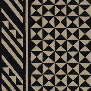 Schumacher Fabric Nuba Black On Natural 176300