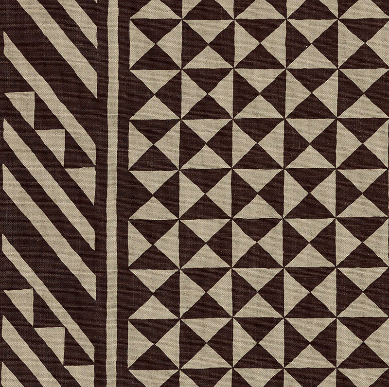 Nuba Brown On Natural 176301 by Schumacher Designer Fabric Tribal Chic See Sample UNITED STATES OF AMERICA - </p><p>Repeat: Horizontal: 54" (137CM) and Vertical: 32" (81CM) 54" (137CM) - Swanky Fabrics -