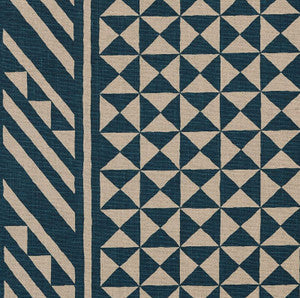 Schumacher Fabric Nuba Indigo On Natural 176302