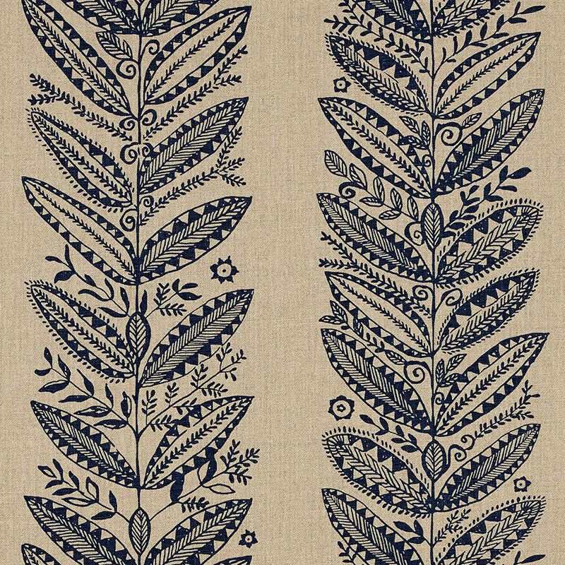 Eland Indigo 176310 by Schumacher Designer Fabric Tribal Chic See Sample - - </p><p>Repeat: Horizontal: 27" (69CM) and Vertical: 25" (64CM) 54" (137CM) - Swanky Fabrics -