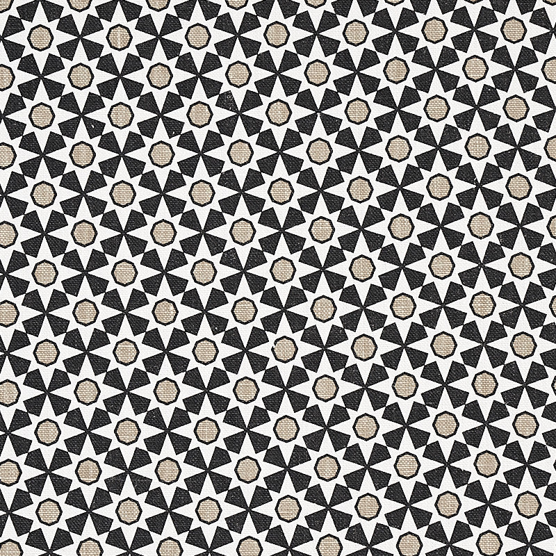 Serendipity Black & Taupe 176421 by Schumacher Designer Fabric CLIQUE LINEN 100% CHINA </p><p>Repeat: Horizontal: 1 1/2" (4CM) and Vertical: 1 1/2" (4CM) 54 - Swanky Fabrics -